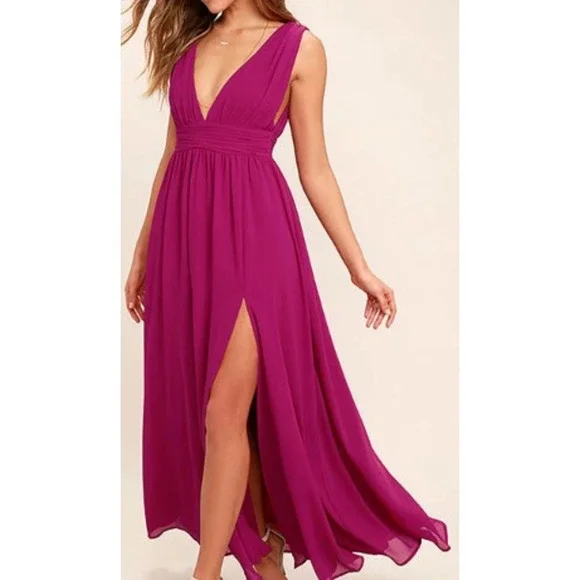 Lulus Dresses Lulus Sz S Heavenly Hues Pink Magenta Maxi Long